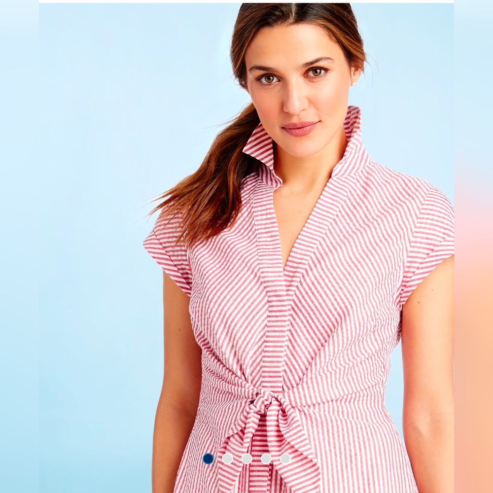 Vineyard Vines Tie Front Seersucker Dress